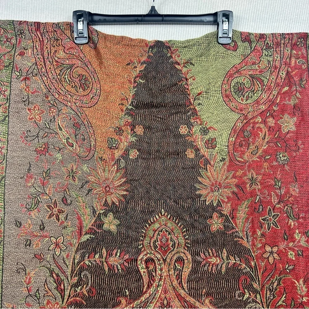 NWT Rapti Fashion Pashmina Silk Blend Scarf Shawl Kani Weave Paisley Tassels